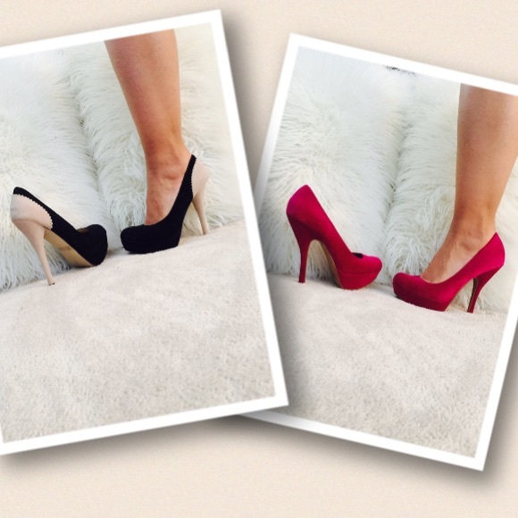 Beige and black & plum pumps bundle deal