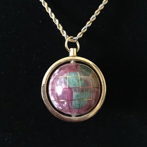 Pink Rotating World Necklace
