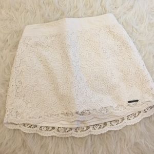 White lace skirt