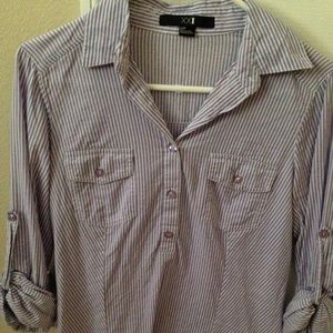 Purple and white stripe top