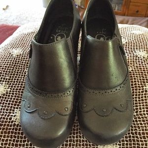 Black Dansko Heeled Dress Clogs