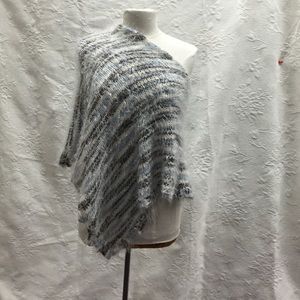 Angora knit poncho