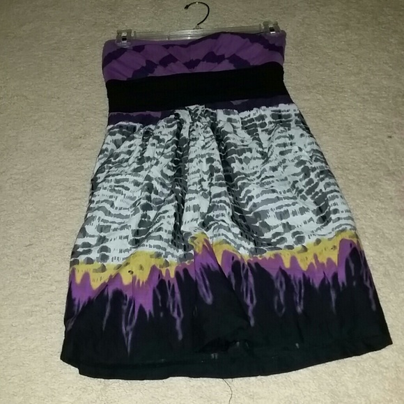 Strapless Watercolor Dress