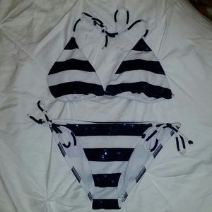 VS striped navy blue and white bikini