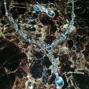 SILVER BLUE CRYSTAL JEWELRY SET