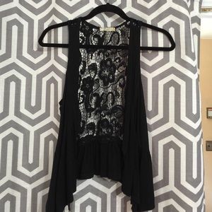 Black lace vest