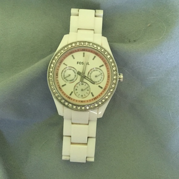 White fossil watch