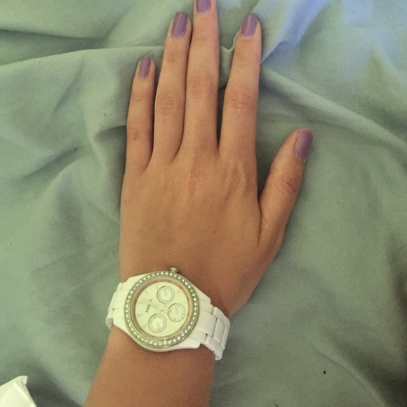 White fossil watch
