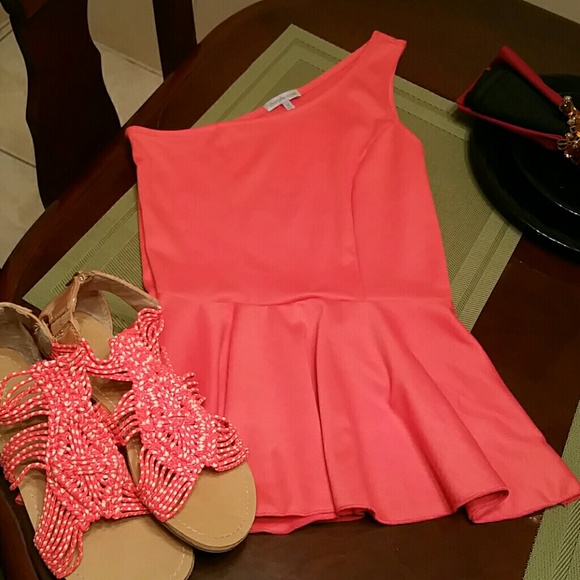 New one shouldered hot pink top , both of them