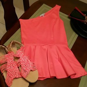 New one shouldered hot pink top , both of them