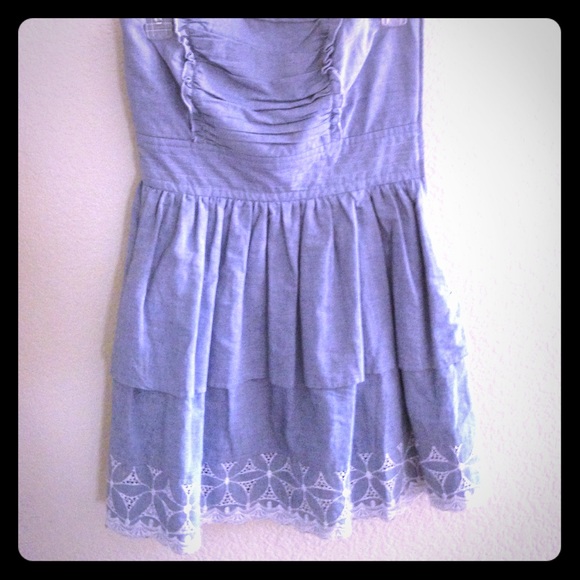 Strapless western denim dress