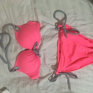 VS pink push up two piece