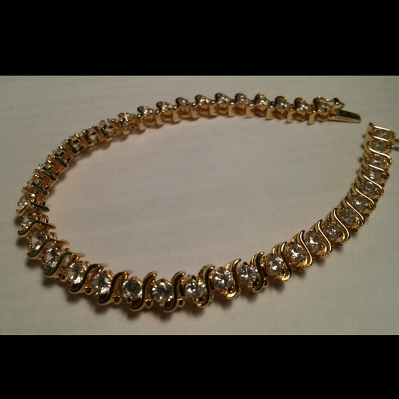 GONE 14K Gold Tennis Bracelet SOLD - Picture 3 of 4