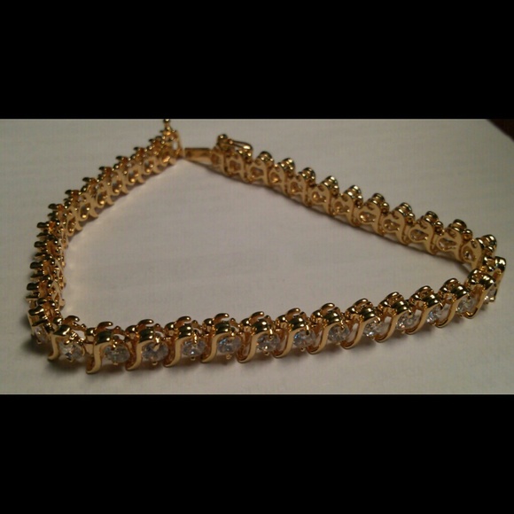 GONE 14K Gold Tennis Bracelet SOLD - Picture 2 of 4