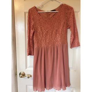 Pink coral baby doll dress