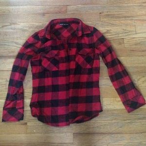 Plaid Button Up, Red and Black