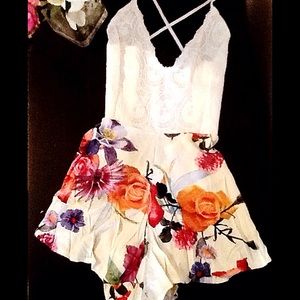 Rachelle Floral & Lace Romper