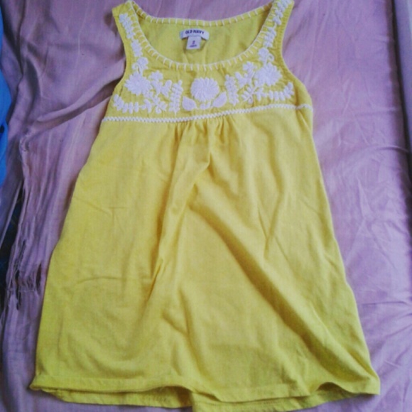 Yellow embroidered top