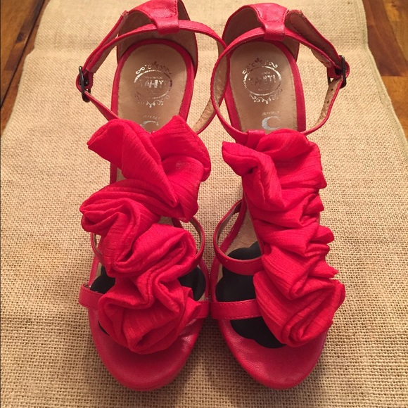 Jeffrey Campbell bright red sandals in size 6