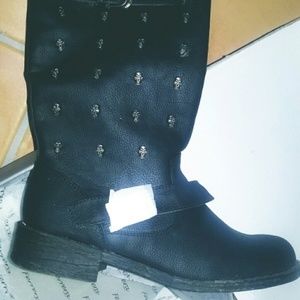 New Henry Ferrera Skull Motorcycle Boots