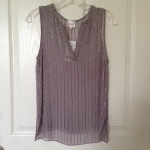 Purple beaded blouse by Parker, size xs