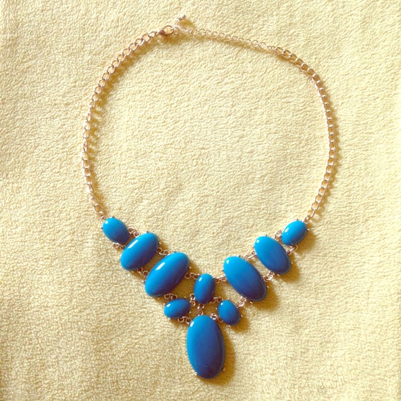 Teal Forever 21 Faux Gem Statement Necklace
