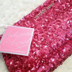 NWT! VS Pink Sequined makeup purse