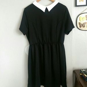 Black peter pan collars dress