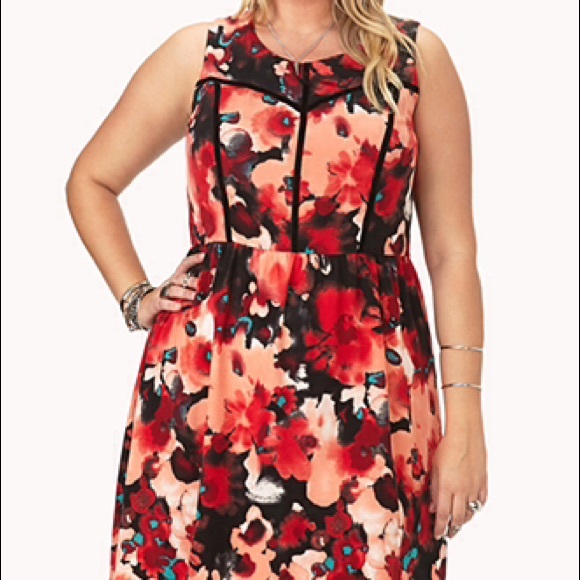 Forever 21 Watercolor Fit & Flare - plus size