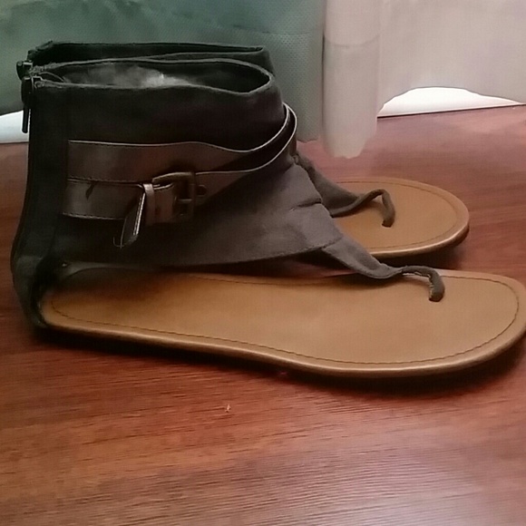 Grey Suede Sandals