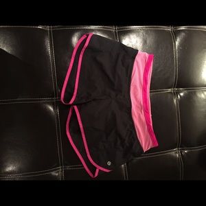 Lululemon black and pink shorts, size 4