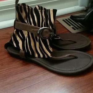 Brown Tiger Print Sandals