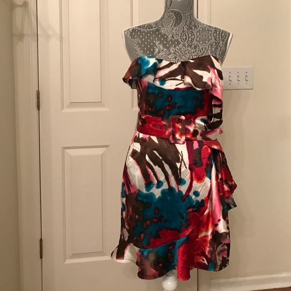 SALE‼️ Teal/multicolor Express Dress with belt