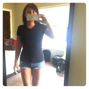 James Perse Crew Neck T in Black