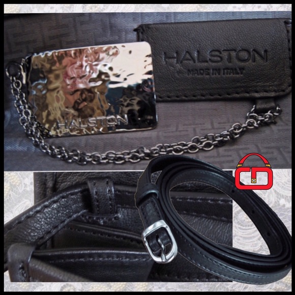 HALSTON Multi color Sequin Leather clutch w/Strap - Picture 4 of 4