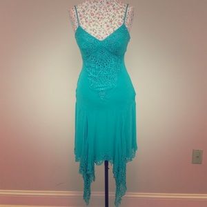 Teal blue fairy cocktail dress