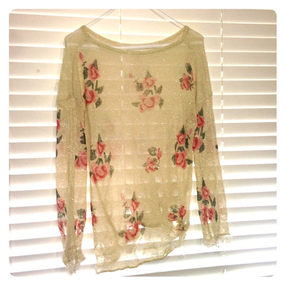 Wild fox inspired floral rose sweater