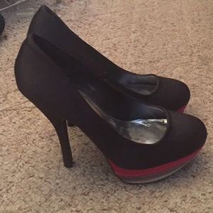 Black Satin Heels