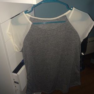 Grey Short Sleeve Baseball Tee