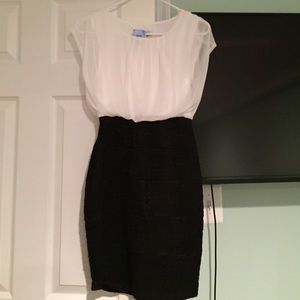 Black and white cocktail dress