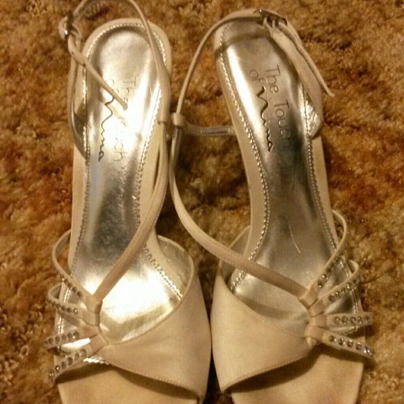 White rhinestone heels