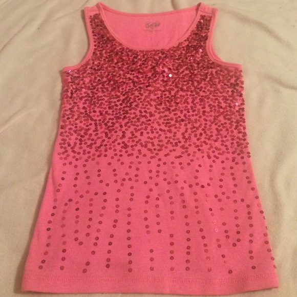 💕Pink sequin justice tank💕