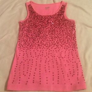 💕Pink sequin justice tank💕