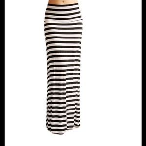 Black and white striped maxi skirt!