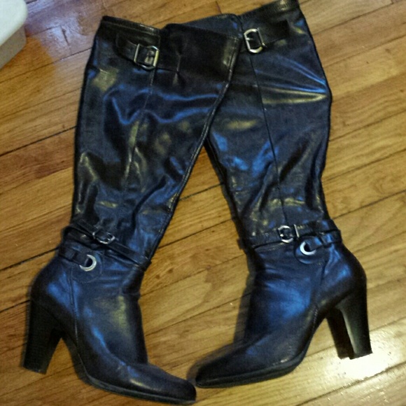 Brown knee high boots
