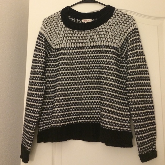 Black and white knitted sweater