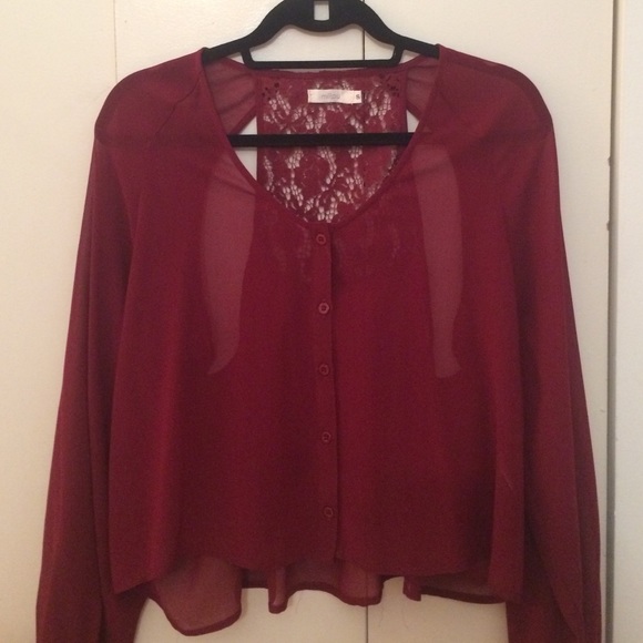 Burgandy Millau sheer top