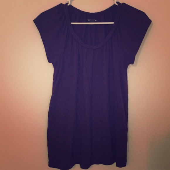 Small Dark Purple GAP blouse w/ braided neckline