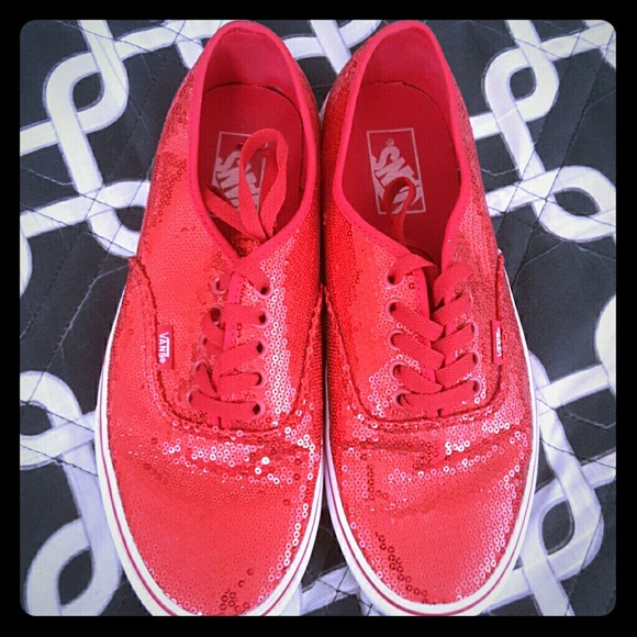 Red Vans with sequence