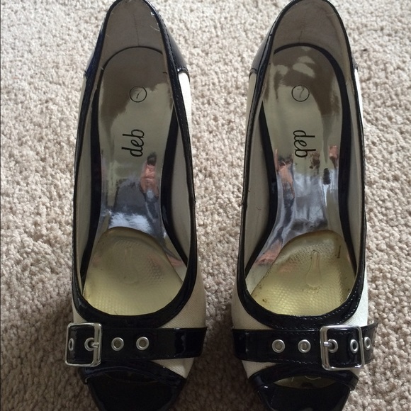 Black and white heels